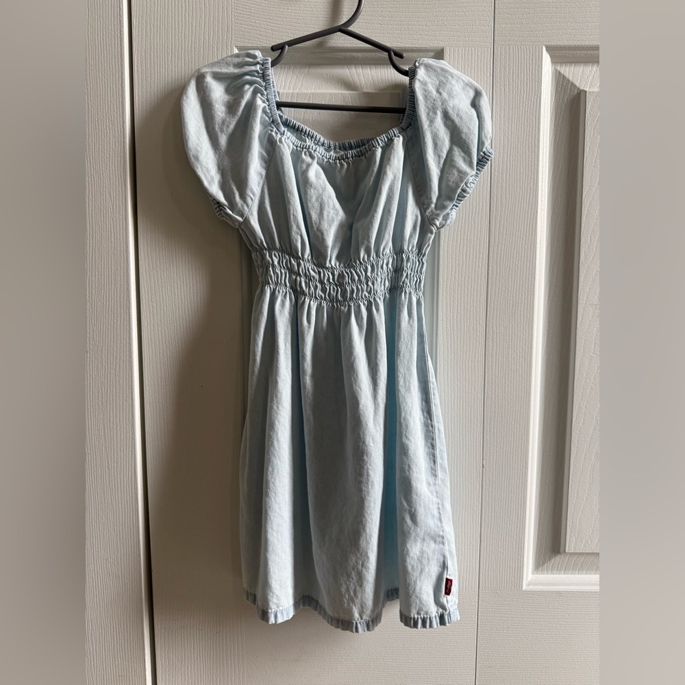 Levi’s 4T Light Blue Puff Sleeve Smocked Dress